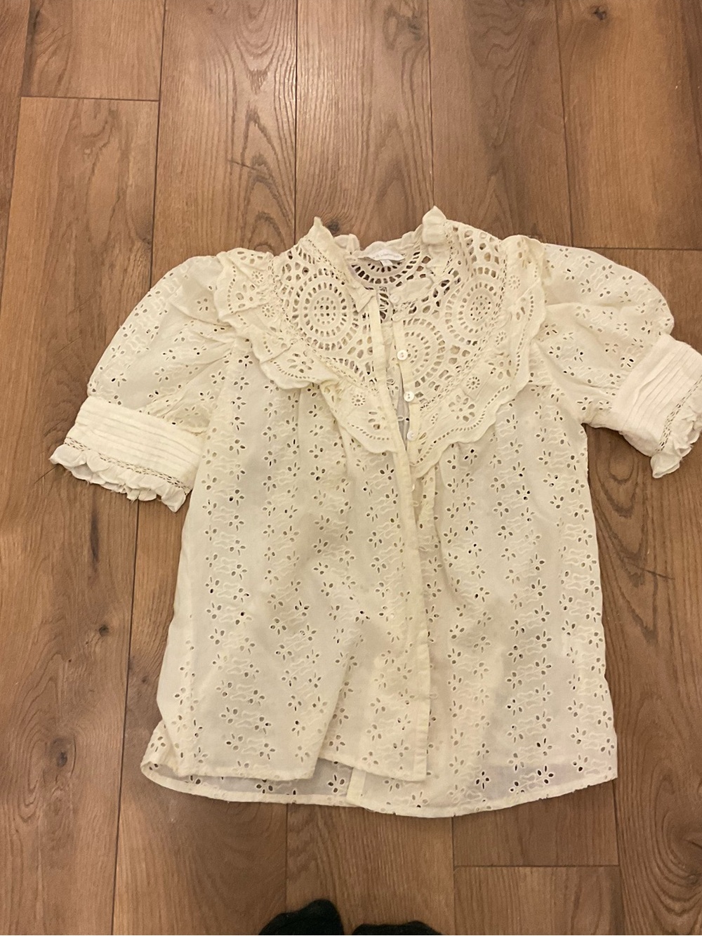 House of Harlow 1960 Cream Eyelet Lace Blouse for Girls
